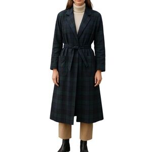NWT Vintage Caulfeild Collection Tartan Plaid Long Coat Robe Jacket Size large